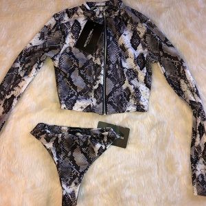 Snake print swim suit